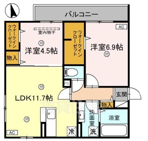 アリビオ立花の間取り