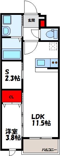 古賀市天神のマンションの間取り