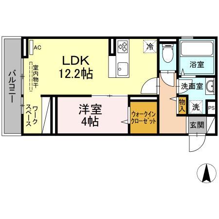 松山市朝生田町のアパートの間取り