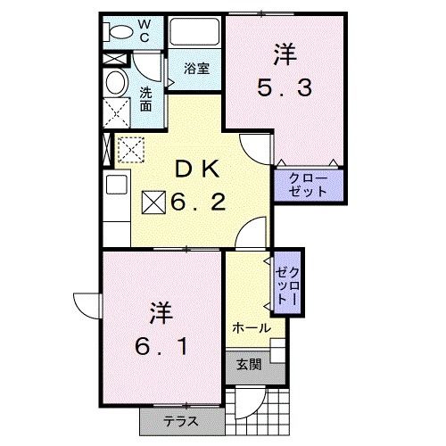 有田郡有田川町大字野田のアパートの間取り