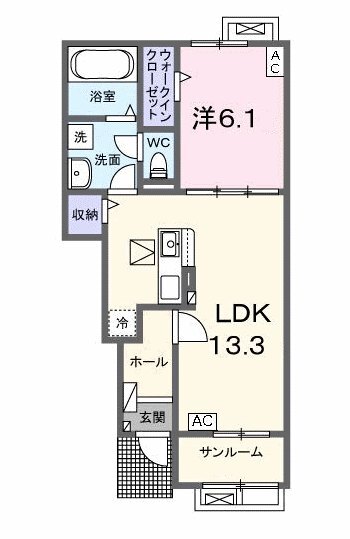 ブリリアント・Ｋ２　Ｂの間取り