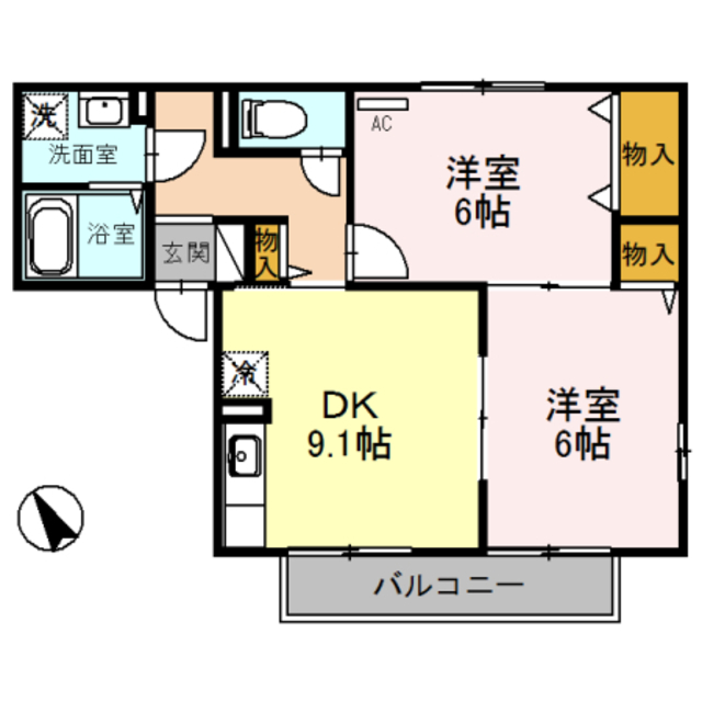 泉大津市板原町のアパートの間取り