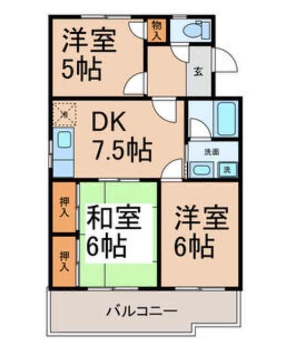 名古屋市南区元桜田町のマンションの間取り