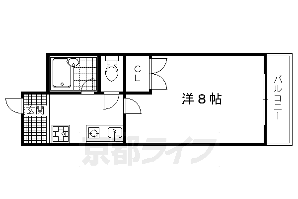 京都市上京区三条殿町のマンションの間取り