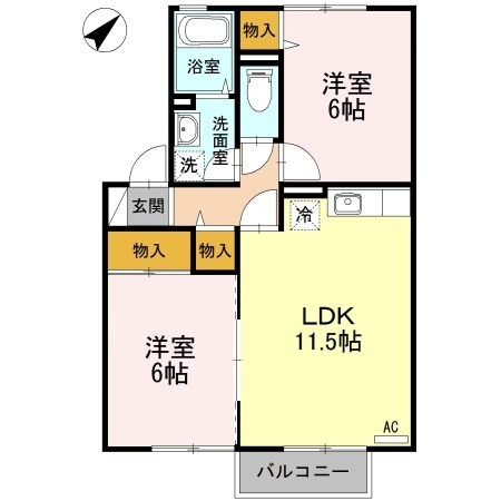 【新発田市下小中山のアパートの間取り】