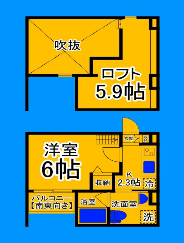 堺市堺区新在家町東のアパートの間取り