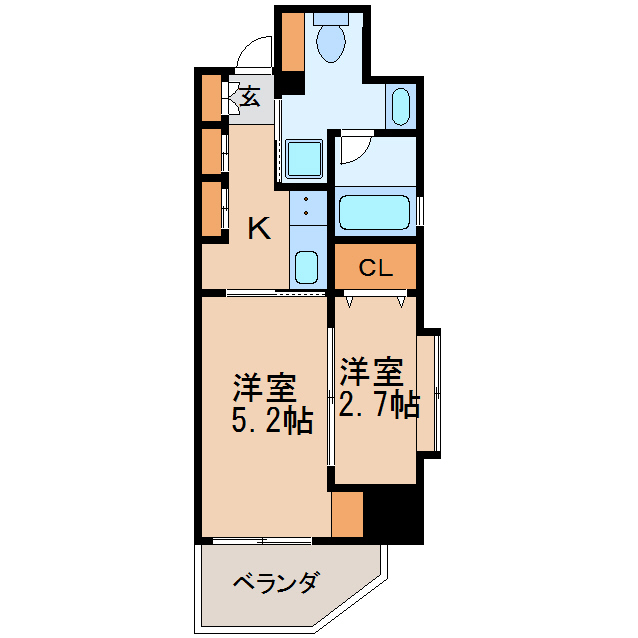 名古屋市中区丸の内のマンションの間取り