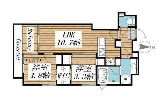 千代田区神田錦町のマンションの間取り