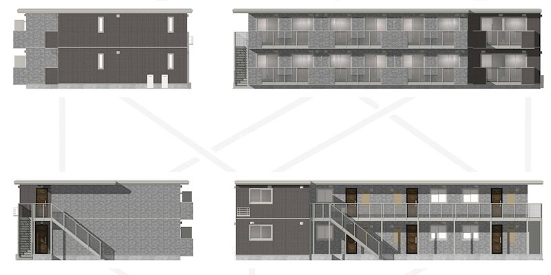 竹松本町新築アパート（仮）の建物外観