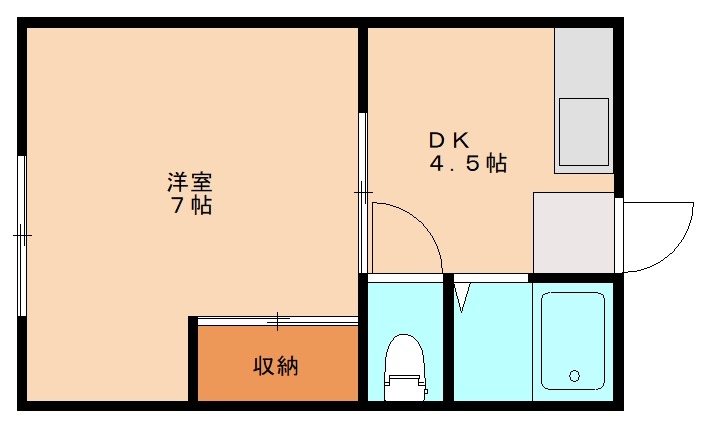 福岡市東区和白東のアパートの間取り