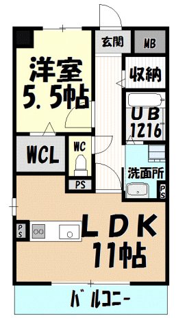 フェリオ（Ｆｅｒｉｏ）新西の間取り