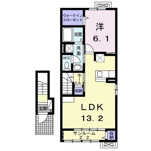 白山市相木町のアパートの間取り