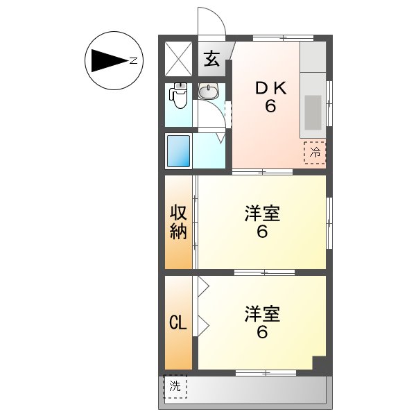 あま市篠田のマンションの間取り