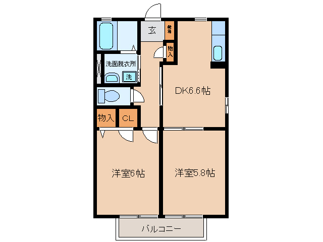 西尾市鳥羽町のアパートの間取り