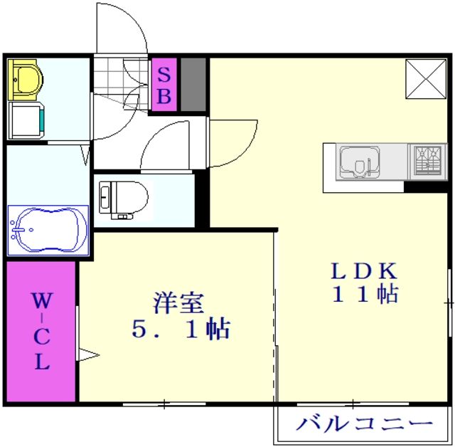 八潮市大字大原のマンションの間取り