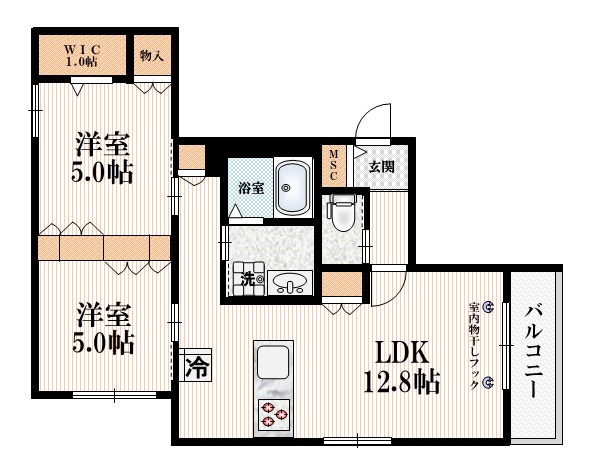 【文京区根津のマンションの間取り】