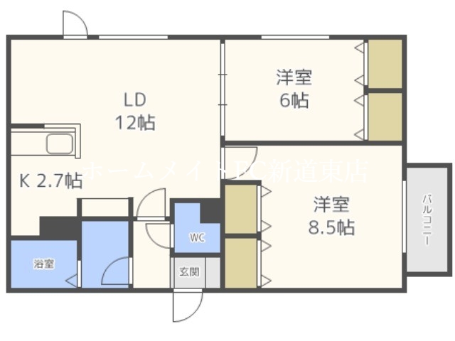 ウベア篠路の間取り