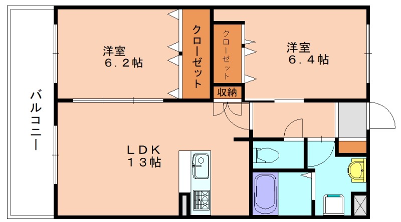 古賀市薦野のアパートの間取り