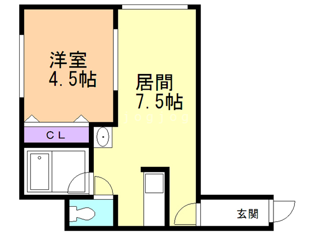 札幌市東区北三十条東のアパートの間取り