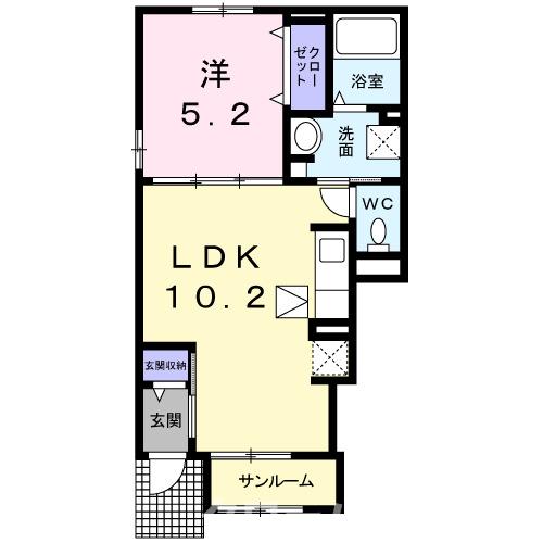 ボヌール高岡Ａの間取り