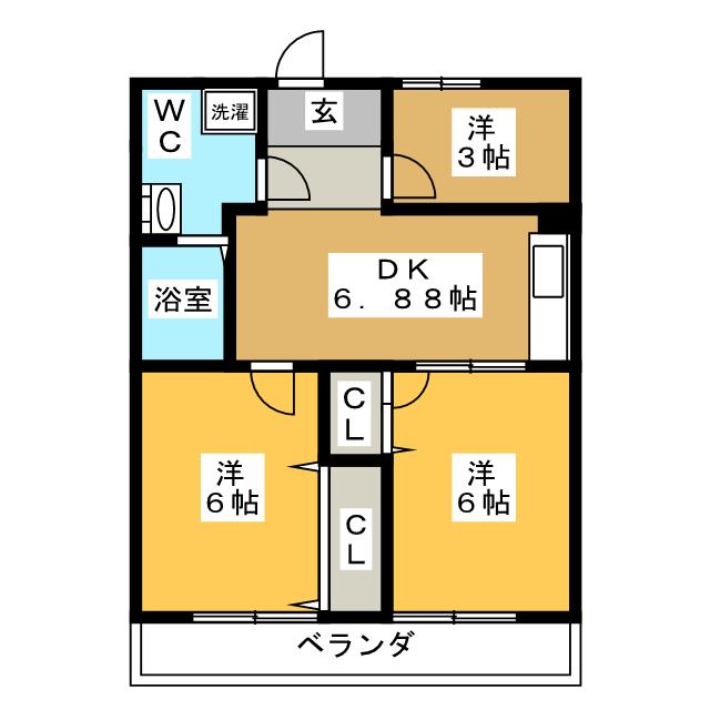 クリフハイツ３号棟の間取り