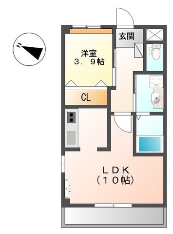 豊川市桜町のアパートの間取り