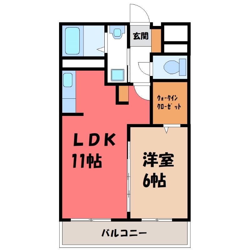 宇都宮市下戸祭のマンションの間取り