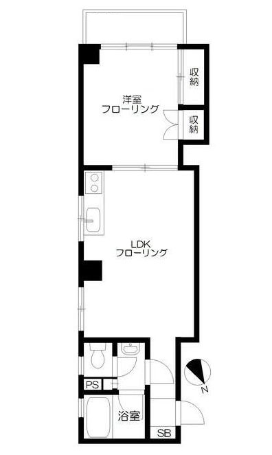 港区麻布十番のマンションの間取り