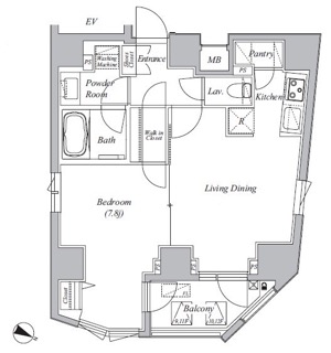 Casa Splendido La Plus 元赤坂　701号室　７階の間取り