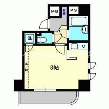 岡山市北区京町のマンションの間取り