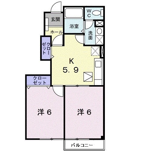 南さつま市加世田東本町のアパートの間取り