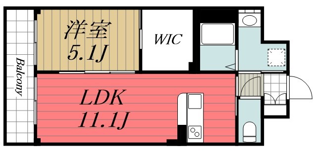 千葉市稲毛区黒砂のマンションの間取り