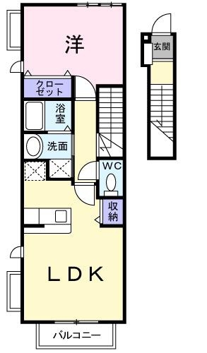 [家電付き] さざんか姫の路Bの間取り