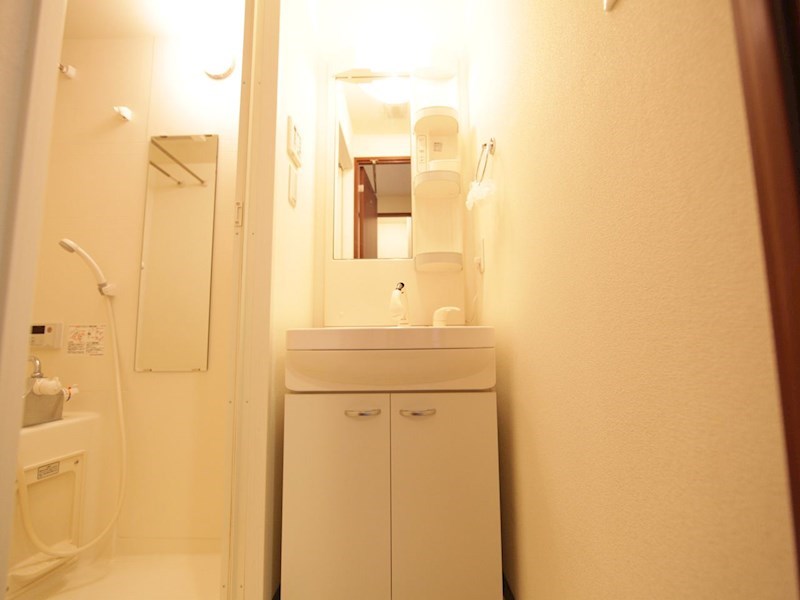 洗面設備　脱衣所　独立洗面台（シャンプードレッサー付）収納スペース有