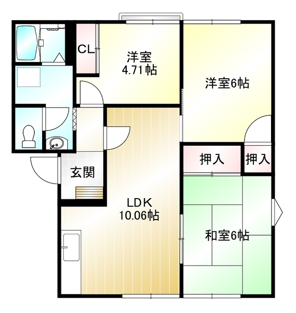 戸坂グリーンハイツA_間取り_0