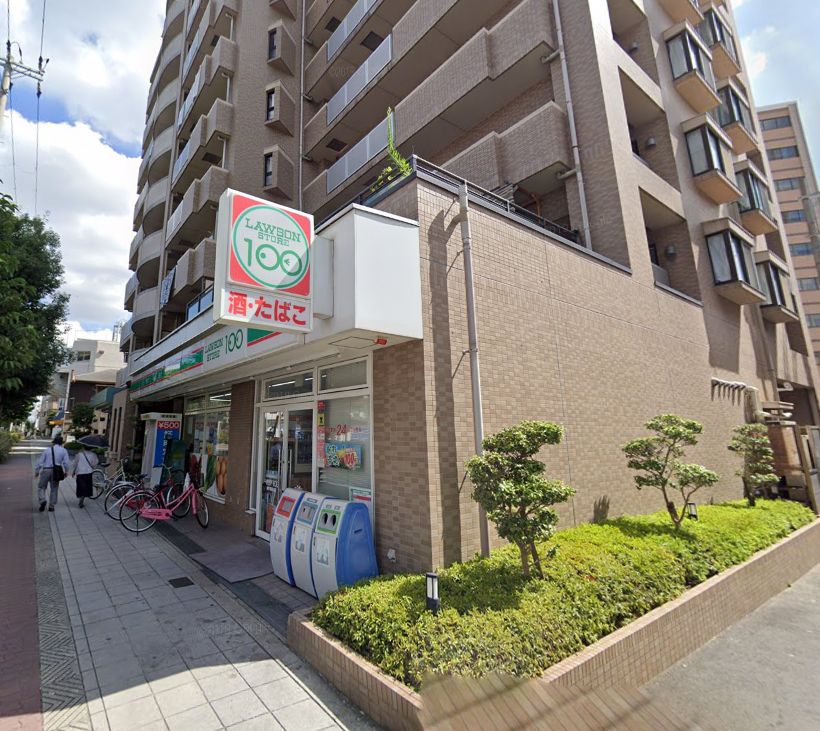 コンビニ　ローソンストア100　東住吉田辺店（コンビニ）まで355m