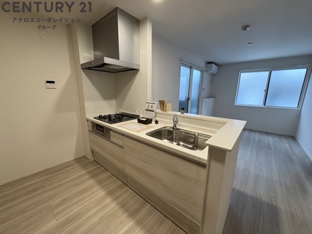 キッチン　3口ガスコンロ付きのカウンターキッチン☆