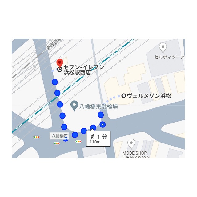 コンビニ　セブンイレブン浜松駅西店（コンビニ）まで106m