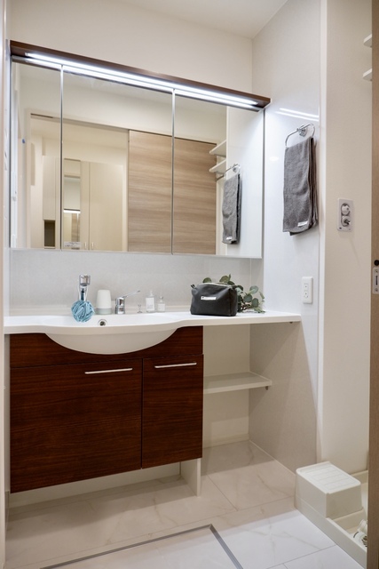 洗面設備　★モデルルーム時参考写真★ワイドでホテルライクな洗面台★