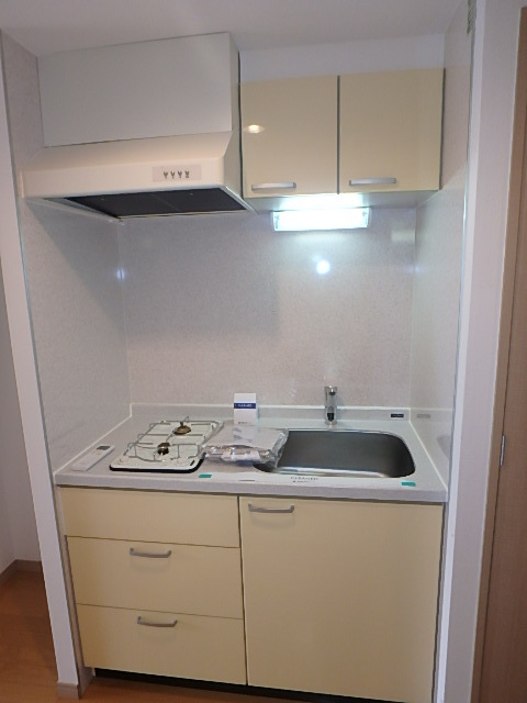 キッチン　縦に２口のオシャレなキッチン