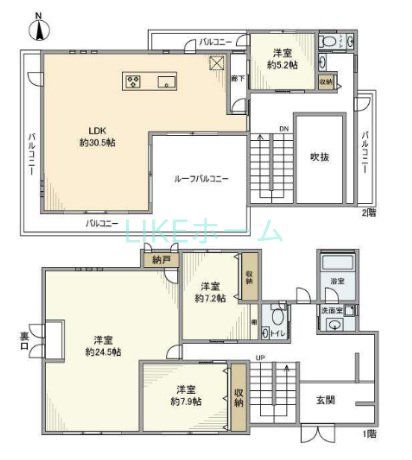 柏井町戸建の間取り写真