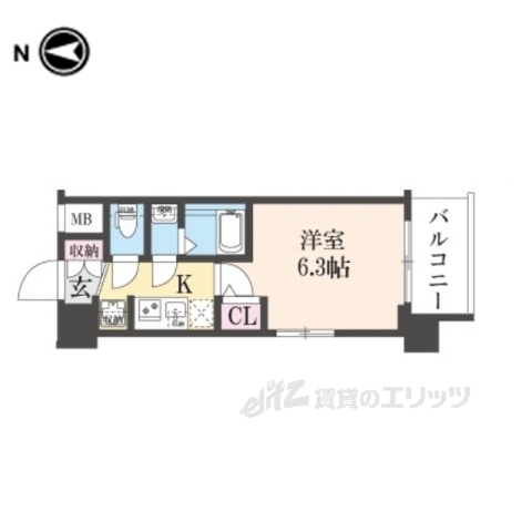 ＪＲ東海道本線 京都駅 徒歩10分 7階建 新築の間取り写真