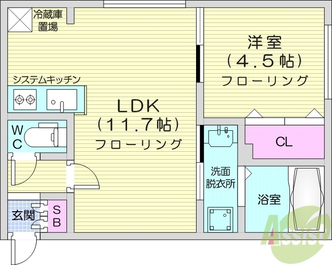 地下鉄東西線 菊水駅 徒歩2分 5階建 新築の間取り写真