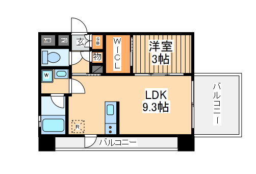 ＪＲ京浜東北線 川崎駅 徒歩8分 9階建 築8年の間取り写真