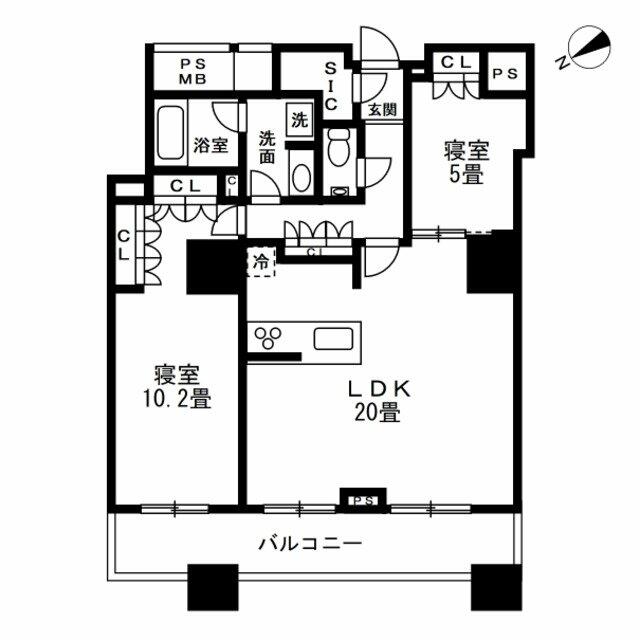 都営大江戸線 西新宿五丁目駅 徒歩7分 60階建 築10年の間取り写真