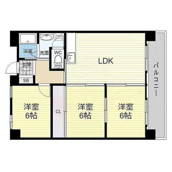 地下鉄東山線 星ケ丘駅 徒歩27分 8階建 築40年の間取り写真