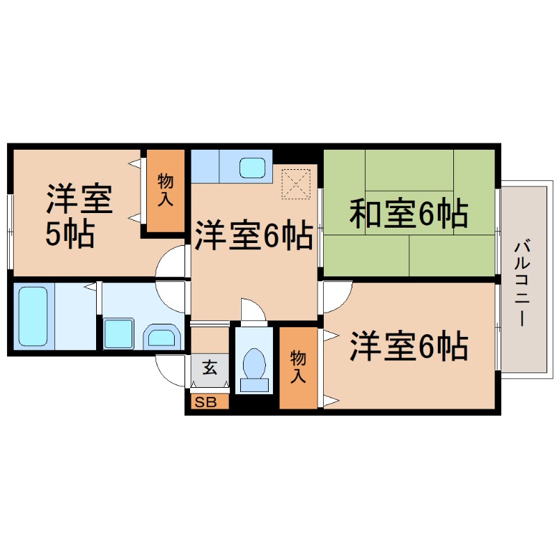 阪急神戸線 西宮北口駅 徒歩10分 2階建 築31年の間取り写真