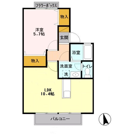 邑楽郡大泉町大字古氷のアパートの間取り