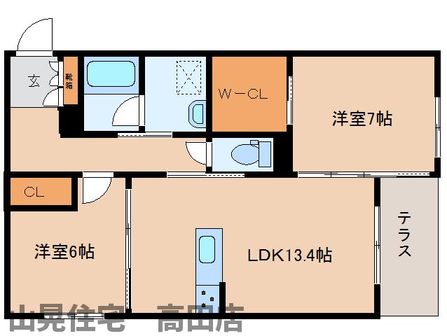 葛城市南道穗のマンションの間取り