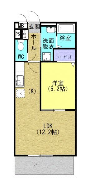 霧島市隼人町小田のマンションの間取り